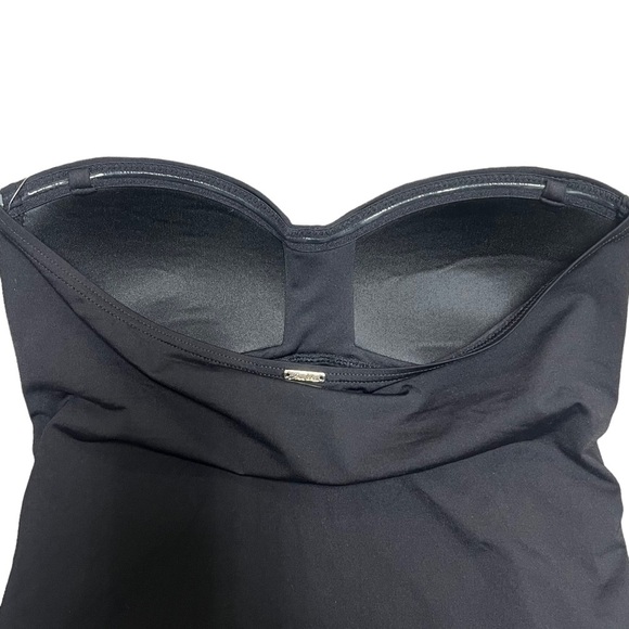 NWT Anne Cole Black Tankini Top XS Twist Front Bandeaukini Swim Swimsuit Top - Picture 7 of 10